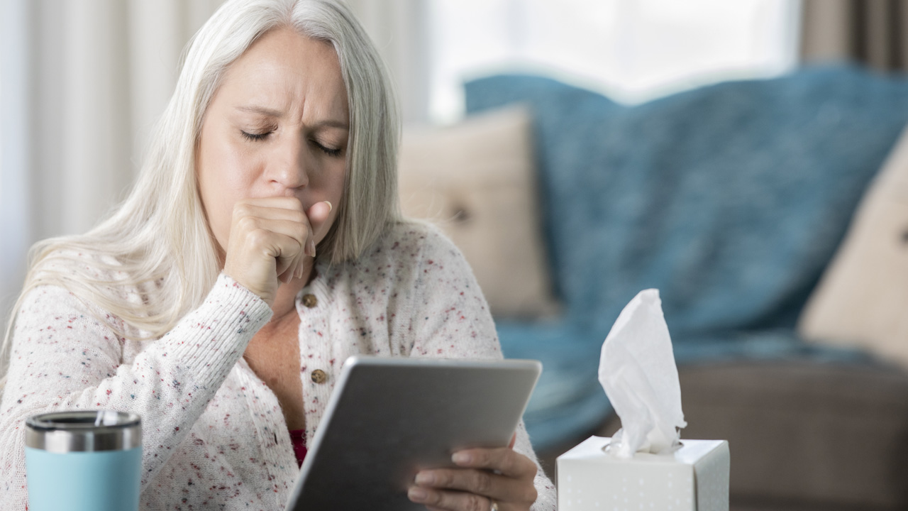 woman not feeling well at home