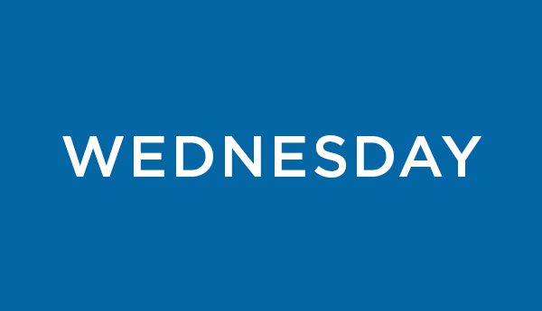the word wednesday on a blue background