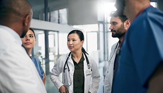 group of doctors having a discussion