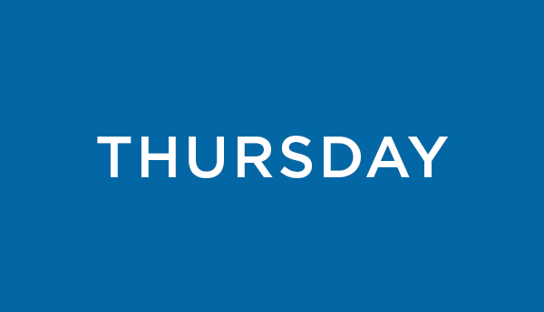 the word thursday on a blue background